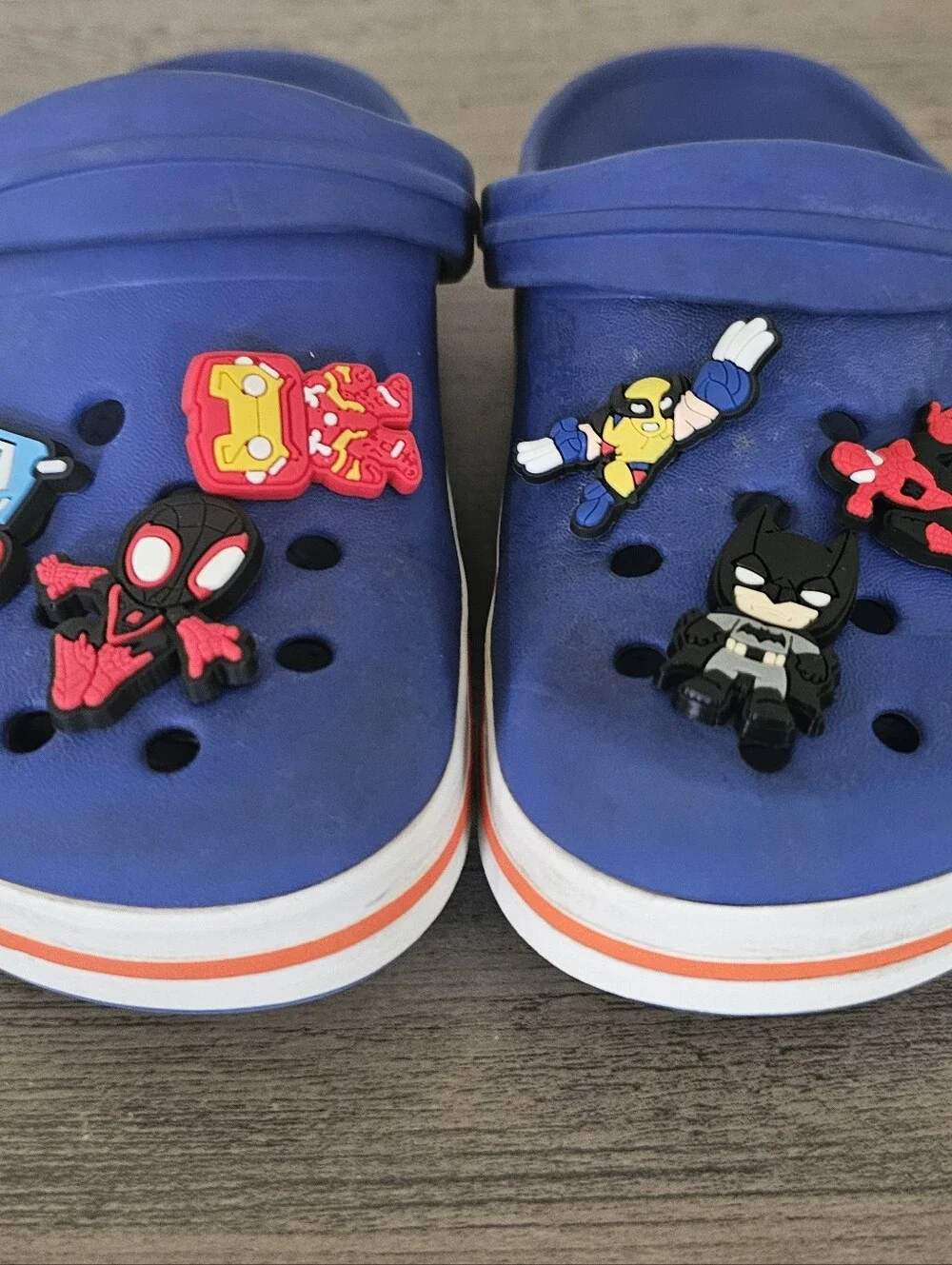 Crocs Kids Blue Marvel Superhero Charms Clog Shoes C 12 Boy